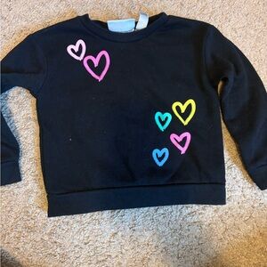 The Children's Place Black Sweatshirt with Colorful Heart Design